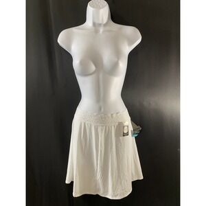 Vanity Fair Women's White Slip Skirt  Size Small 16" Layering Modest Elastic